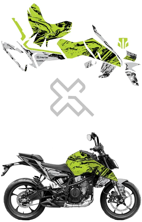 Fluid Edition Full Body Sticker Compatible with Duke 390 Gen 3 | Made in Premium Matte Vinyl with FPF (Fade Protection Film), Waterproof, Precut Sticker, Pack Of 1 Compatible with Both Side